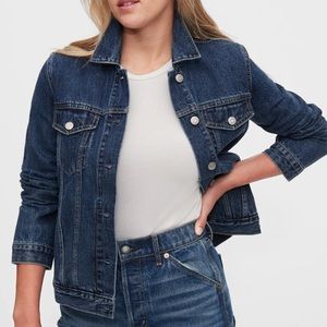 GAP womens jean jacket dark wash size XS